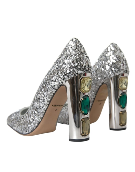 Pailletten Pumps met Sieraden Detail - Image 4
