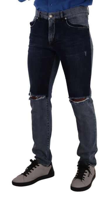 Twotone Distressed Denim Jeans - Image 2