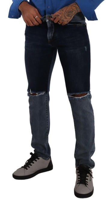 Twotone Distressed Denim Jeans - Image 4