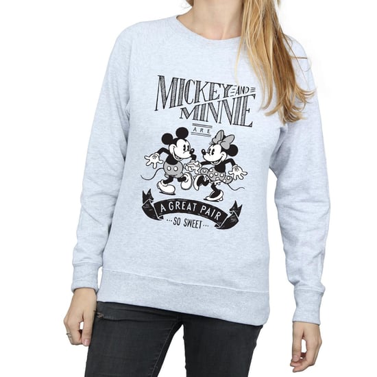 Disney Womens/Ladies Mickey And Minnie Mouse Great Pair Sweatshirt (Heather Grey) - Image 3