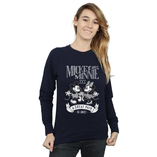 Disney Womens/Ladies Mickey And Minnie Mouse Great Pair Sweatshirt (Navy Blue) - Image 2
