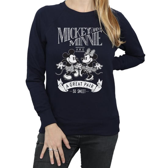 Disney Womens/Ladies Mickey And Minnie Mouse Great Pair Sweatshirt (Navy Blue) - Image 3