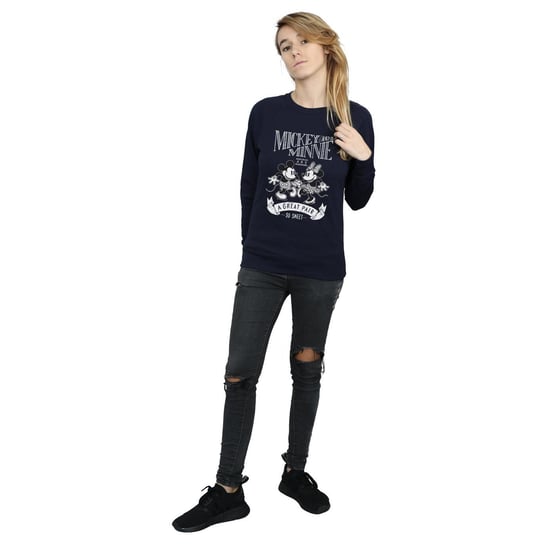 Disney Womens/Ladies Mickey And Minnie Mouse Great Pair Sweatshirt (Navy Blue) - Image 4