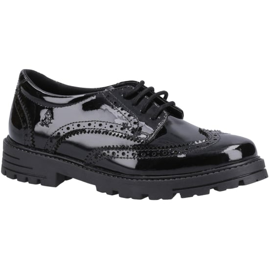 Hush Puppies Girls Patent Leather School Shoes (Black) - Image 2