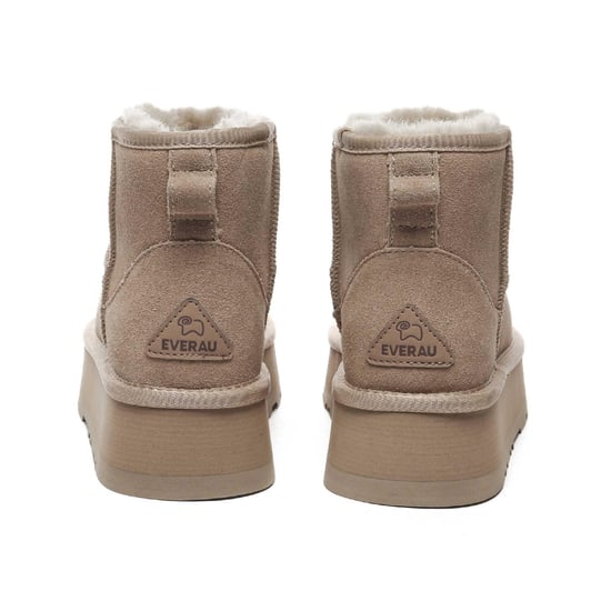 EverAu Kvinnor/Damer Dämpad Klassisk Kossuede Mini Boots (Brun) - Image 4