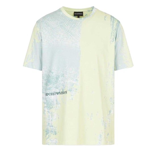 Emporio Armani T-shirt i bomull med logotyp för män (Vit/blå) - Image 1