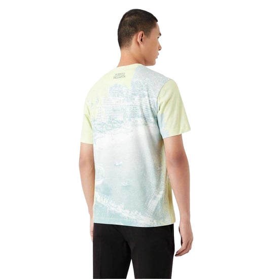 Emporio Armani T-shirt i bomull med logotyp för män (Vit/blå) - Image 2