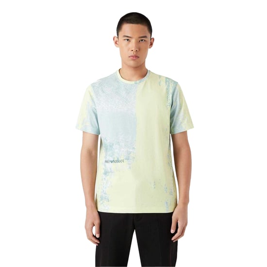 Emporio Armani T-shirt i bomull med logotyp för män (Vit/blå) - Image 3