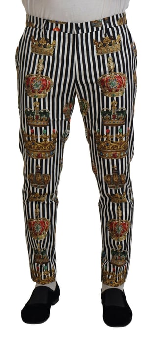 Kroonprint Broek Zwart-witte Strepen - Image 1