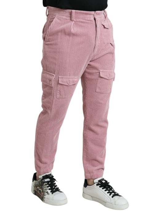Corduroy Cargo Pants Pink - Image 3
