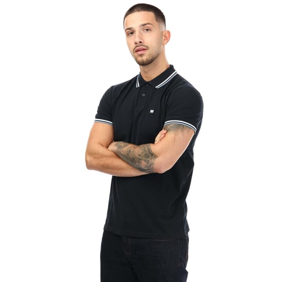 Weekend Offender Herr Vancouver Tipped Polo Shirt (Marinblått) - Image 3