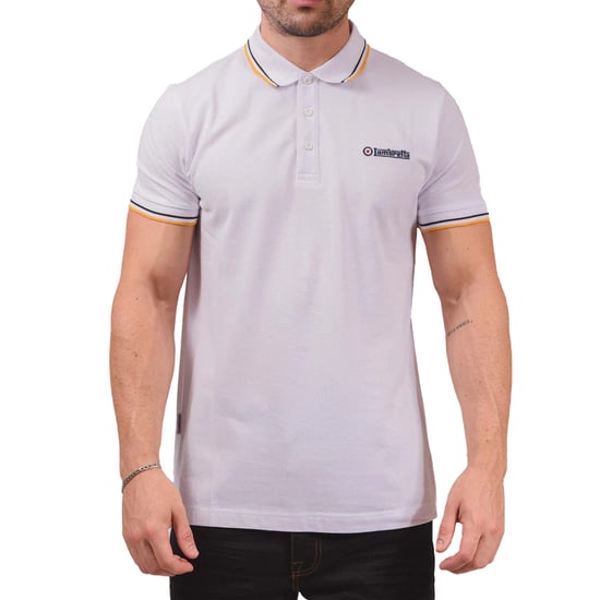 Lambretta Heren SS25 Twin Tip Poloshirt (Wit, Zwart) - Image 3
