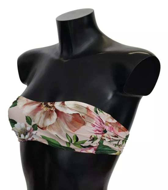 Blommönstrad Bikiniöverdel Off Shoulder Baddräkt - Image 2