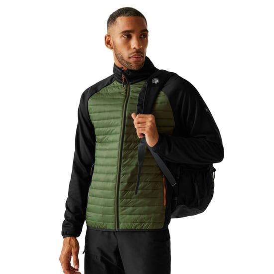 Regatta Clumber Hybrid Jacket för herrar (Olive Night/Svart) - Image 4