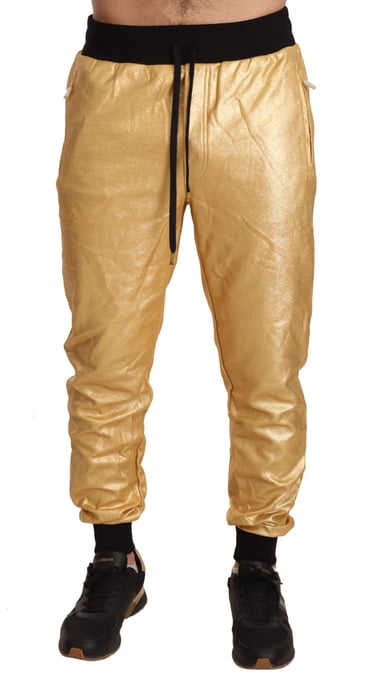 Dolce Gabbana Metallic Gouden Sweatpants Joggingbroek - Image 1