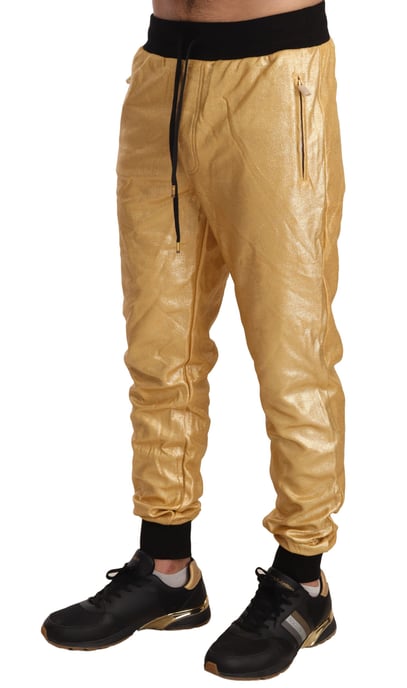 Dolce Gabbana Metallic Gouden Sweatpants Joggingbroek - Image 2