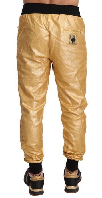 Dolce Gabbana Metallic Gouden Sweatpants Joggingbroek - Image 3