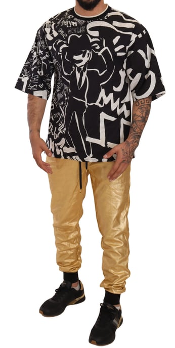 Dolce Gabbana Metallic Gouden Sweatpants Joggingbroek - Image 4