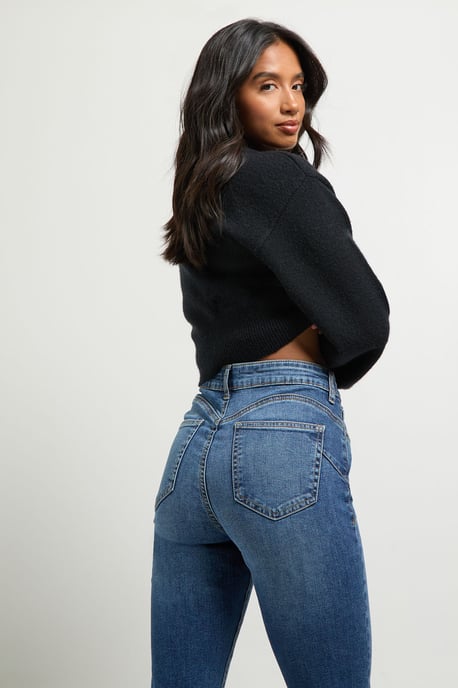 Petite High Waist Booty Lifting Flared Jean - Image 4