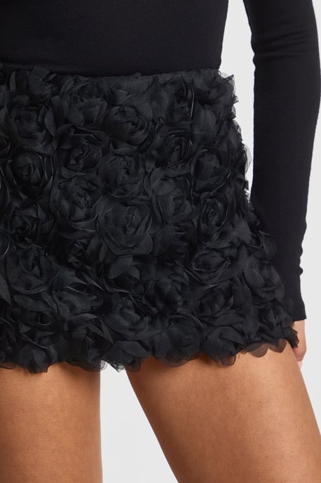 Petite Crepe Rose Mini Skirt - Image 4