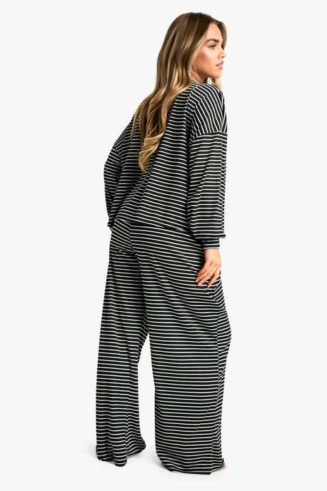 Petite Loungewear Stripe Long Sleeve Top & Trousers Pyjama Set - Image 2