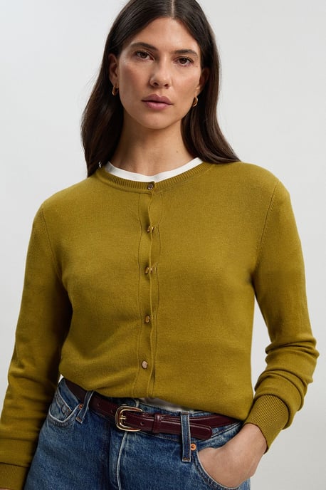 Viscose Blend Popper Knitted Cardigan - Image 2