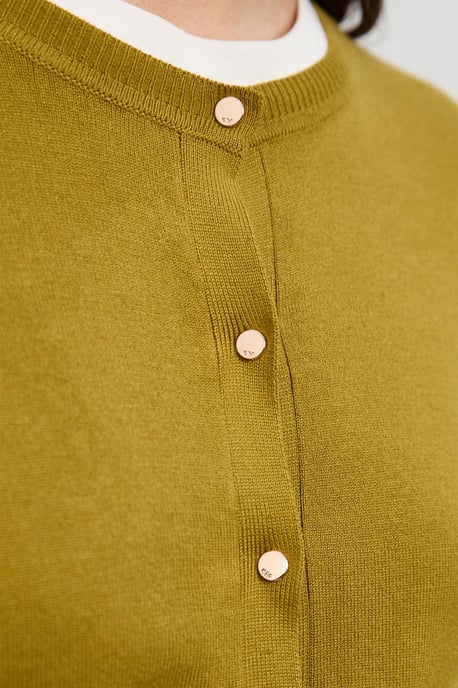 Viscose Blend Popper Knitted Cardigan - Image 3