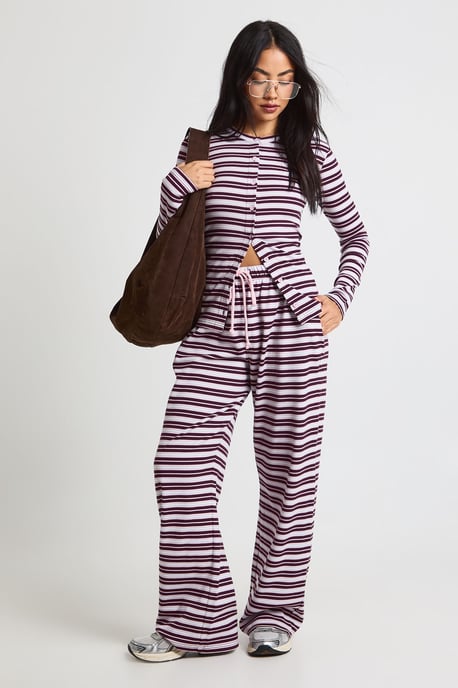 Stripe Rib Drawcord Trouser - Image 1
