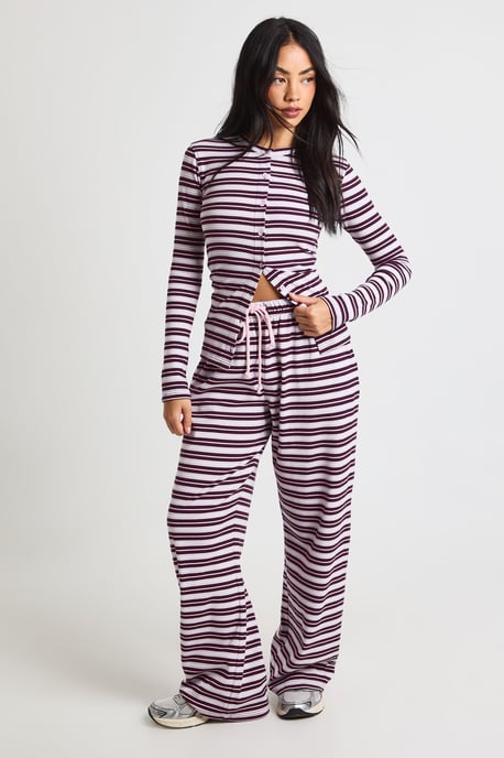 Stripe Rib Drawcord Trouser - Image 3