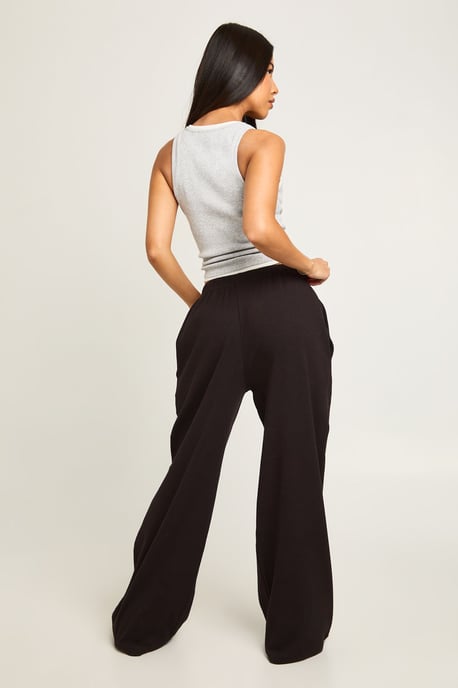 Petite Rib Wide Leg Trouser - Image 2