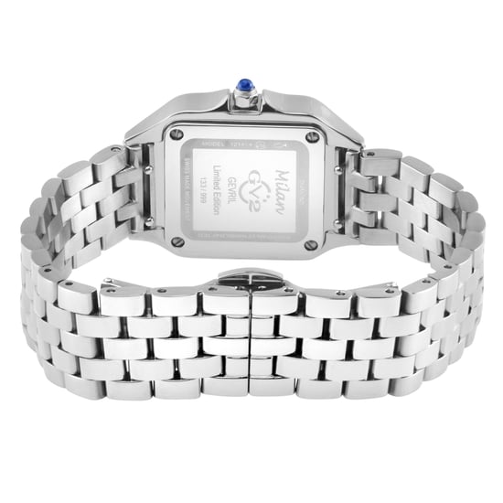 Milan Swiss Quartz Diamond Black Onyx Dial Stainless Steel Bracelet Watch - Image 2