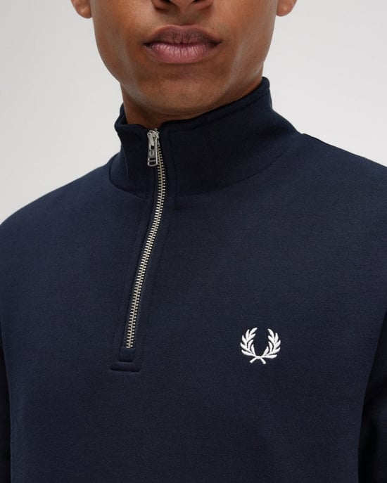 Half Zip Sweatshirt in Dark Blue - Image 4