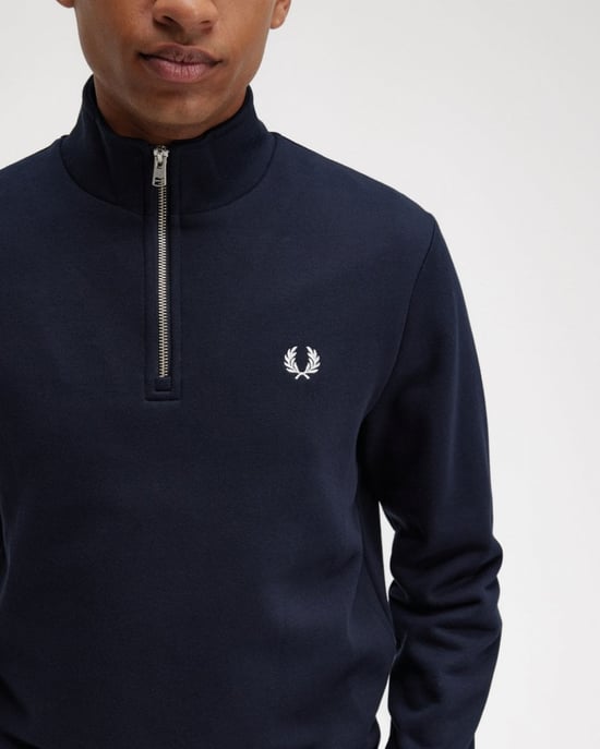 Half Zip Sweatshirt in Dark Blue - Image 5