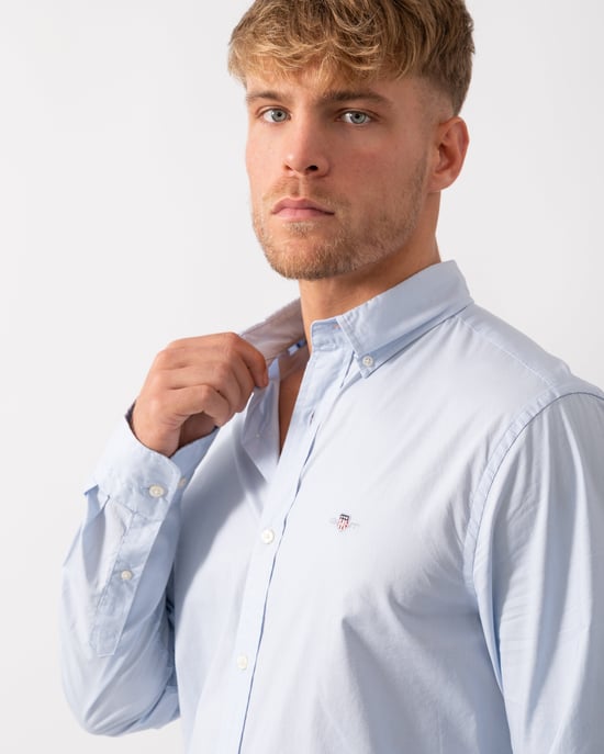 GANT Mens Slim Fit Long Sleeve Poplin Shirt - Image 3