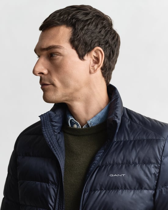Light Down Padded Jacket in Dark Blue - Image 3