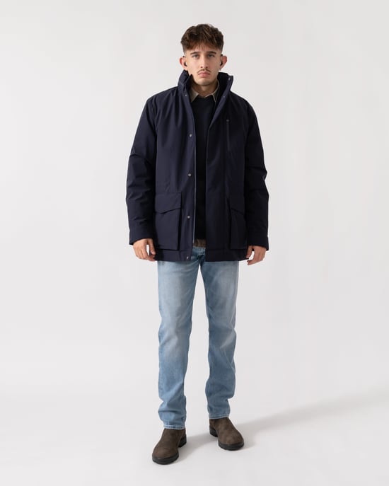Double GANT Mens Double Mid Length Jacket Mid Length Jacket in Dark Blue - Image 1
