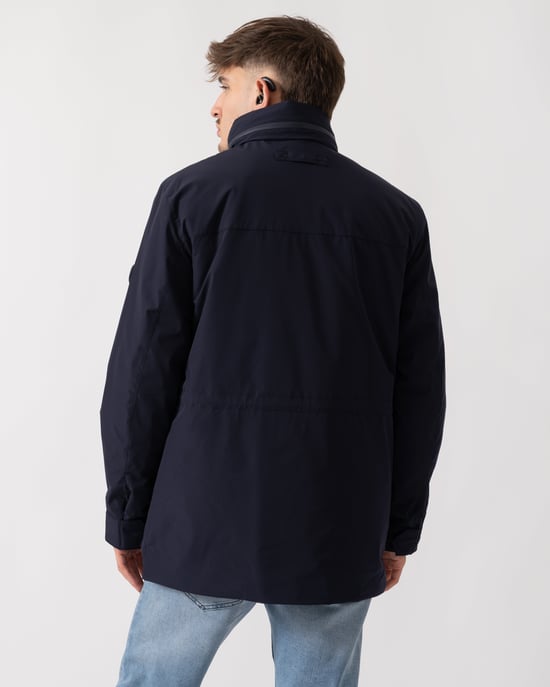Double GANT Mens Double Mid Length Jacket Mid Length Jacket in Dark Blue - Image 3
