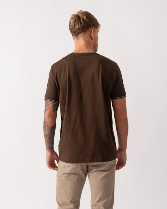 Fred Perry T-Shirt in Dark Brown - Image 2
