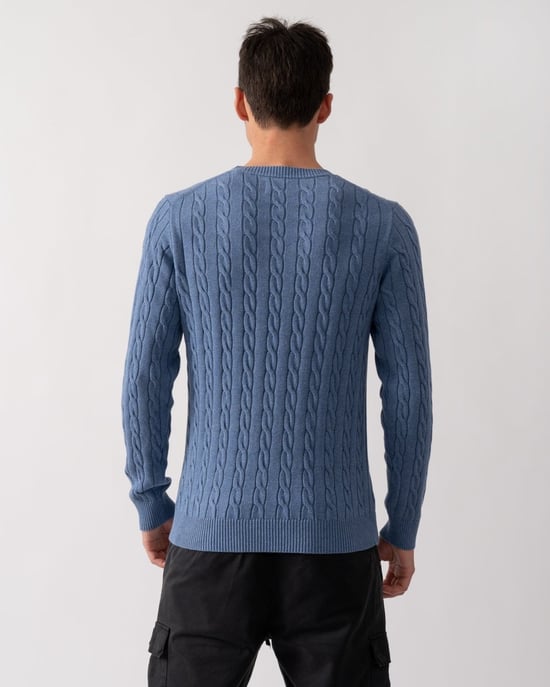 Crew Neck Jumper in Light Blue - Image 2