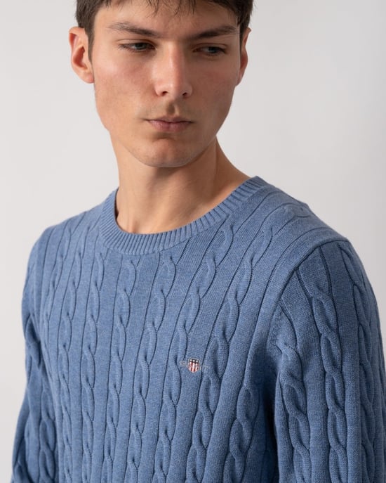 Crew Neck Jumper in Light Blue - Image 3