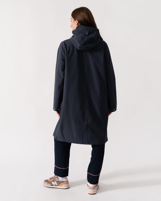 Daybreak Long Raincoat in Dark Blue - Image 2