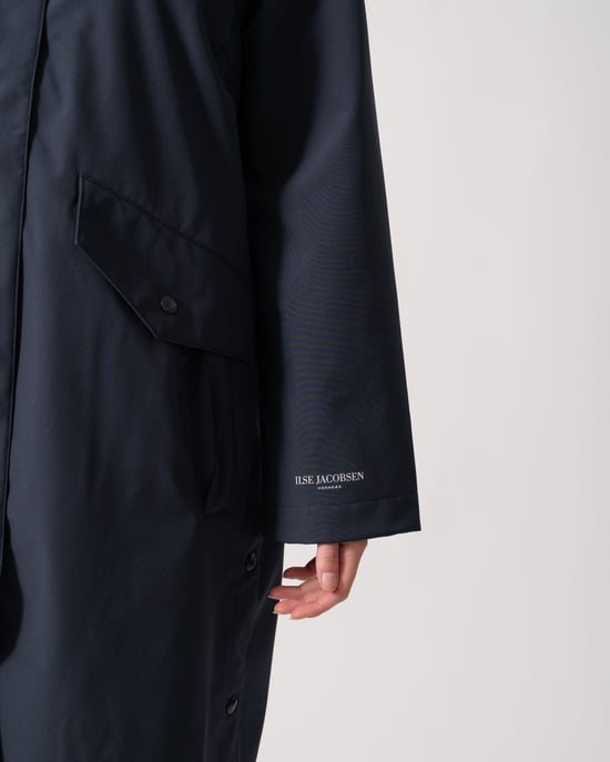 Daybreak Long Raincoat in Dark Blue - Image 6