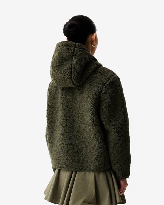 Bonelle Hunter Bonelle Womens Borg Fleece Jacket Jacket in Dark Green - Image 3