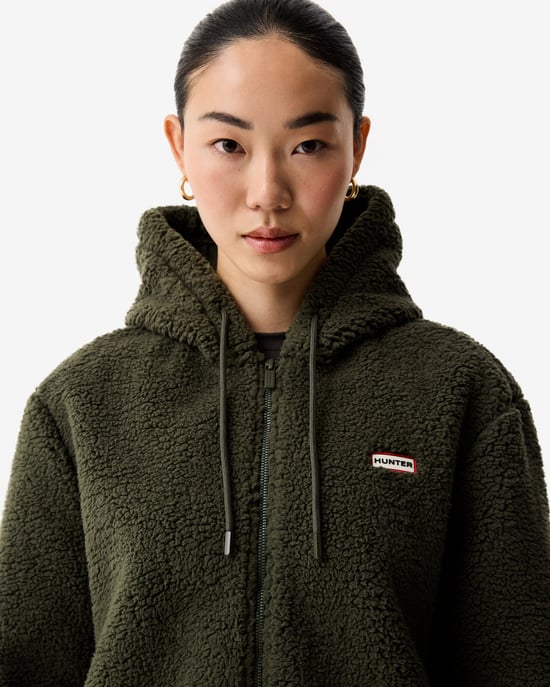 Bonelle Hunter Bonelle Womens Borg Fleece Jacket Jacket in Dark Green - Image 4