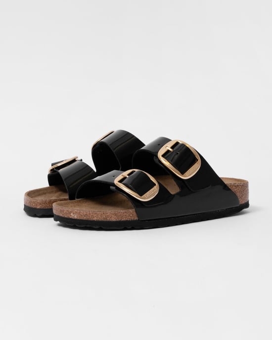 Arizona Arizona Big Buckle Birko-Flor Patent Sandals in Black - Image 1