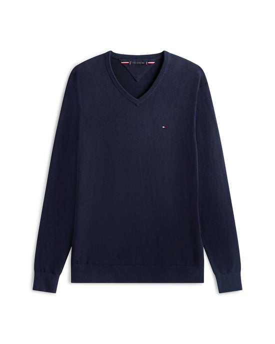Essential Essential Quarter-Zip Jumper in Navy - Image 3