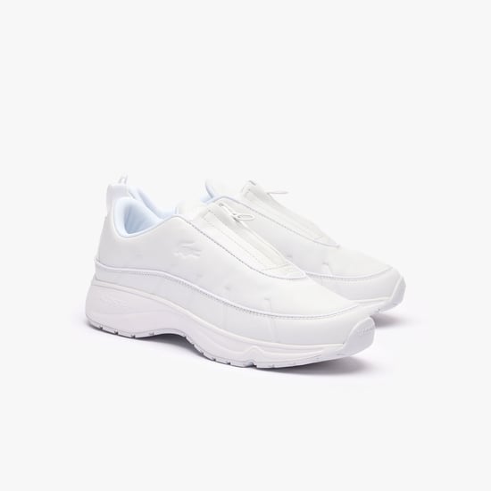 Men's Lacoste Audyssor Zip OG Leather Trainers in White - Image 2