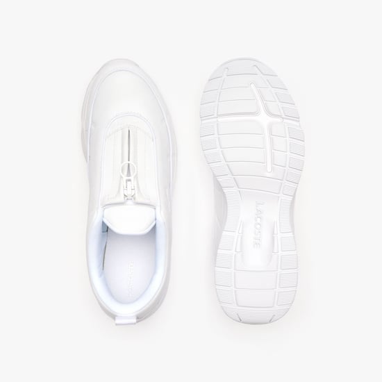 Men's Lacoste Audyssor Zip OG Leather Trainers in White - Image 4