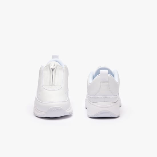 Men's Lacoste Audyssor Zip OG Leather Trainers in White - Image 5