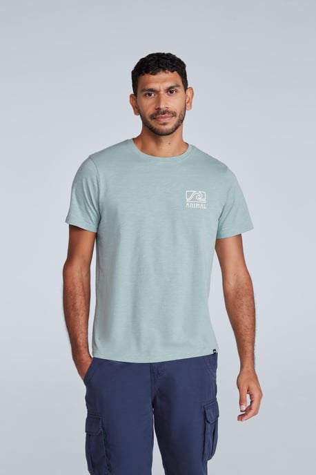 'Jacob' Men's Cotton T-Shirt Comfy Beach Summer Casual Tee Pale Green - Image 3